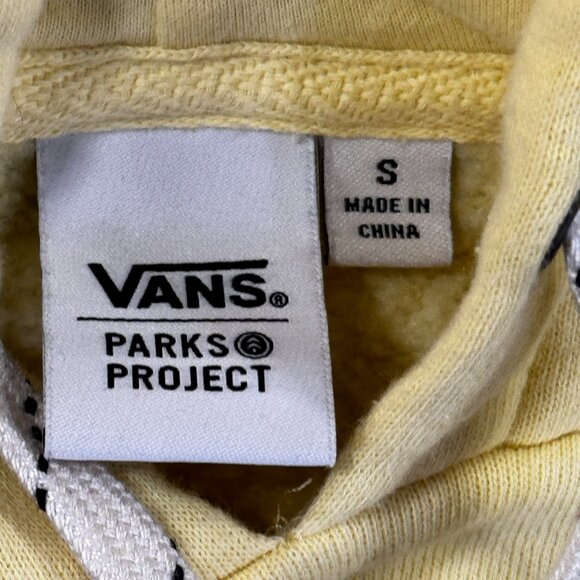 VANS Park Project Yellow Hoodie Sweatshirt Drawstring Pockets Logo Size Small - Picture 5 of 9